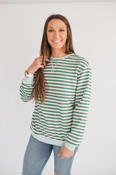 Milk & Baby Oversized Fit Freestyle Stripe Breastfeeding Sweatshirt