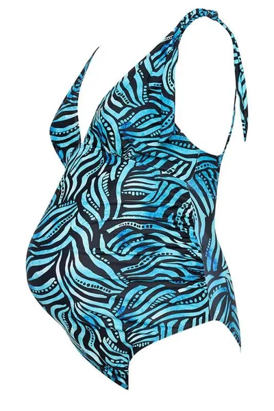 Yours Clothing BUMP IT UP MATERNITY Black Palm Leaf Tie Swimsuit