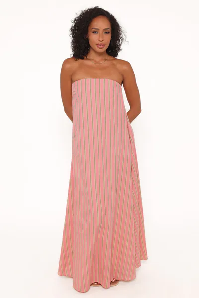 Petal & Pup Soph Strapless Maxi Dress - Pink Stripe