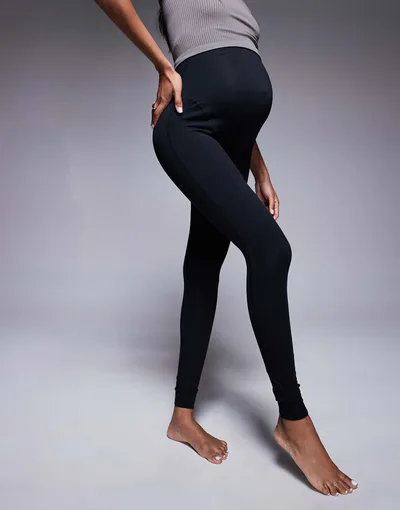 ASOS 4505 Maternity Icon soft touch high waist yoga legging in black