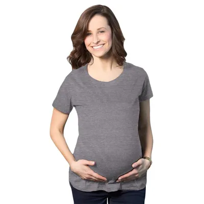 Target Comfortable 6 Pack Maternity Shirts Blank Pregnancy Shirts Plain Fitted Tees - Crazy Dog Maternity T Shirt with Fun Design Dark Grey S