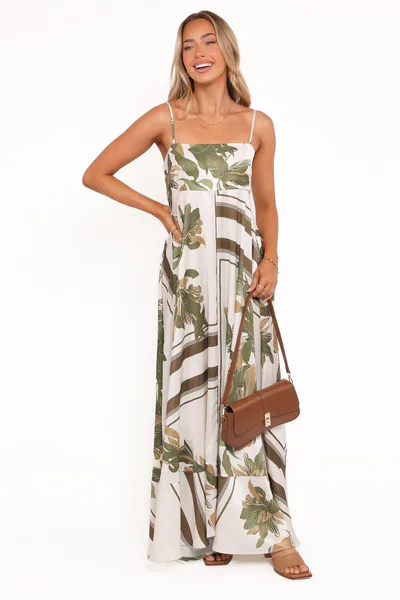 Petal & Pup Elanor Maxi Dress - Olive Print