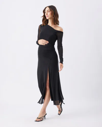 Ripe Maternity Freya Mesh Dress Black