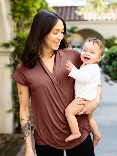 Kindred Bravely Bamboo Draped Nursing Top | Redwood