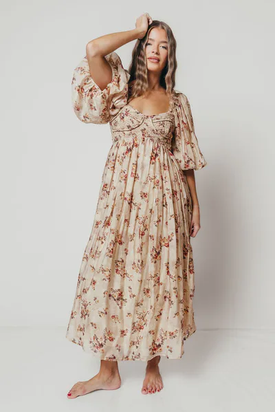Worth Collective Harlow Maxi Dress in Antique Floral - Bump Friendly *10/9 PRE-ORDER*
