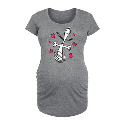 Kohl's Maternity Peanuts Snoopy Dancing Hearts Graphic Tee