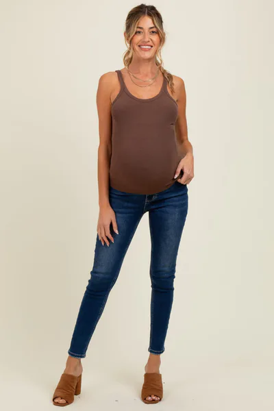 PinkBlush Navy Vintage Wash Maternity Skinny Jeans