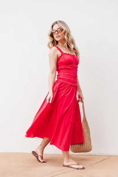 Petal & Pup Enola Gather Midi Dress