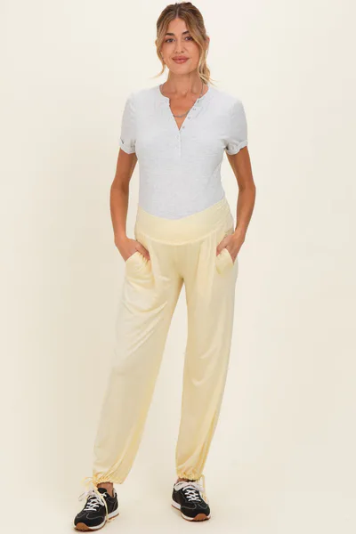 PinkBlush Lemon Crossover Waist Maternity Pants