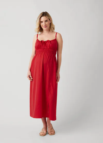Ingrid & Isabel Sleeveless Lyocell Maternity Nursing Midi Dress