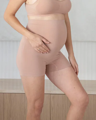 Angel Maternity Bamboo Maternity Body Shorts in Nude