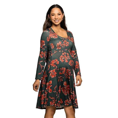 Kohl's Maternity 24Seven Comfort Apparel Long Sleeve Fit & Flare Dress