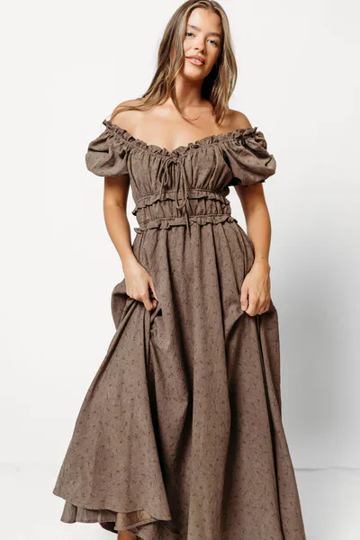 Worth Collective Sydnee Maxi Dress in Mocha - Bump Friendly & Inclusive Sizing *9/10 PRE-ORDER*