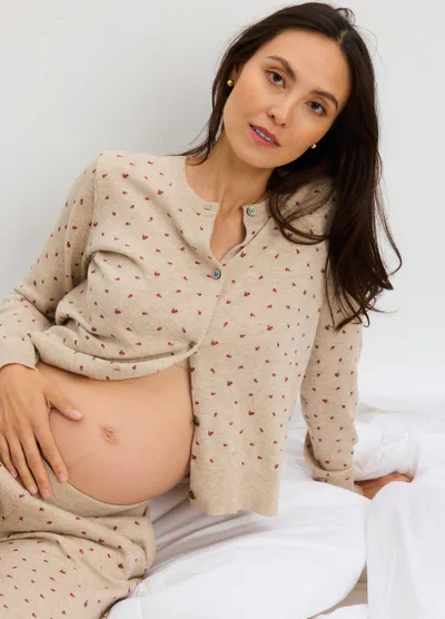 HATCH The Nora Floral Knit Cardigan