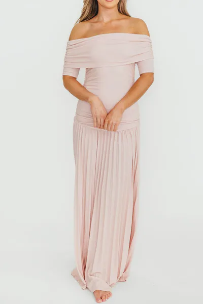 Worth Collective The Lennox Maxi Dress in Dusty Pink - Bump Friendly
