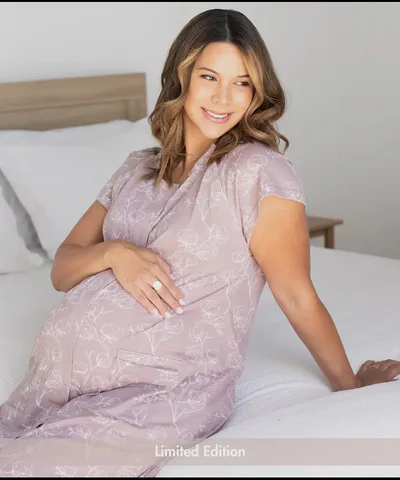 Bump City Universal Labor, Delivery & Nursing Gown (Lilac Bloom)