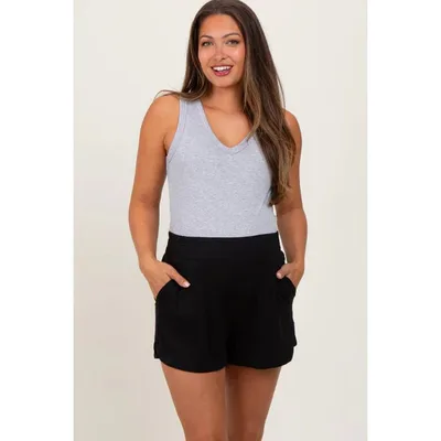 Target Pinkblush Black Basic Rounded Hem Maternity Shorts Medium