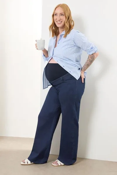 Yours Clothing LTS Tall Maternity Dark Blue Wide Leg Jeans