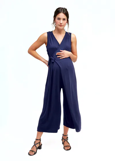 Ingrid & Isabel NOM Maternity Sleeveless Wide-Leg Maternity and Nursing Jumpsuit