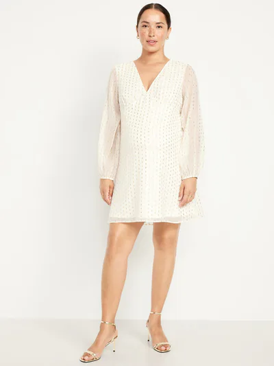 Old Navy Maternity Textured Long-Sleeve Mini Dress