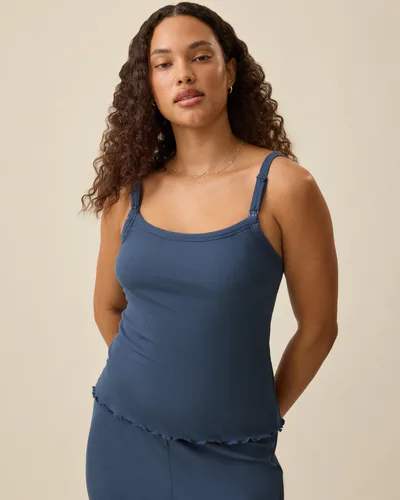 Kindred Bravely Ribbed Modal Nursing Cami | Light Navy