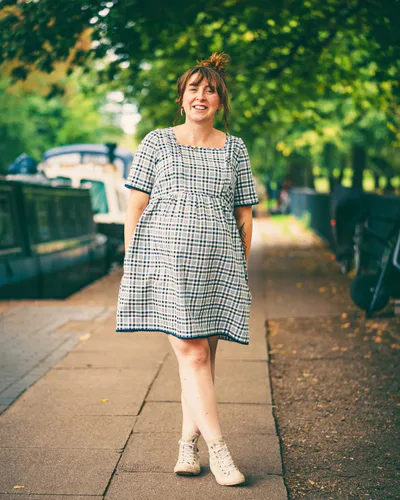 For The Creators The Poppy Mini Dress in Cotton Navy Check