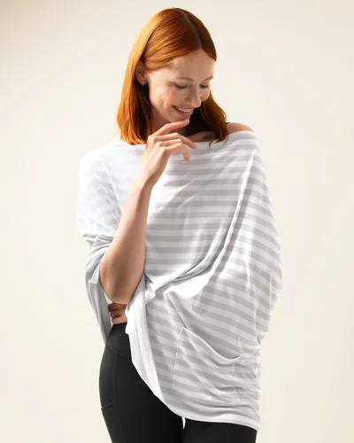 Kindred Bravely Bamboo Multi-Use Nursing Cover | Grey Stripe