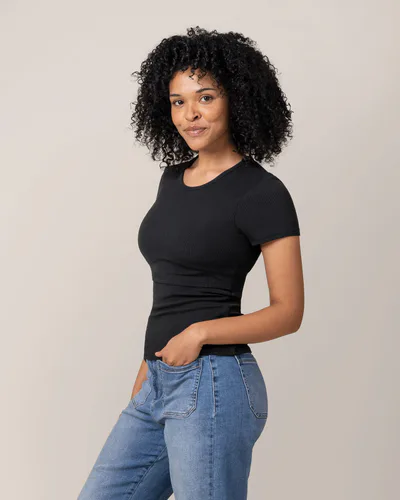 Kindred Bravely Ribbed Bamboo Crew Neck Nursing T-shirt